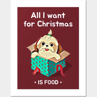 All I want for Christmas is food (puppy package) Posters and Art